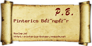 Pinterics Böngér névjegykártya
